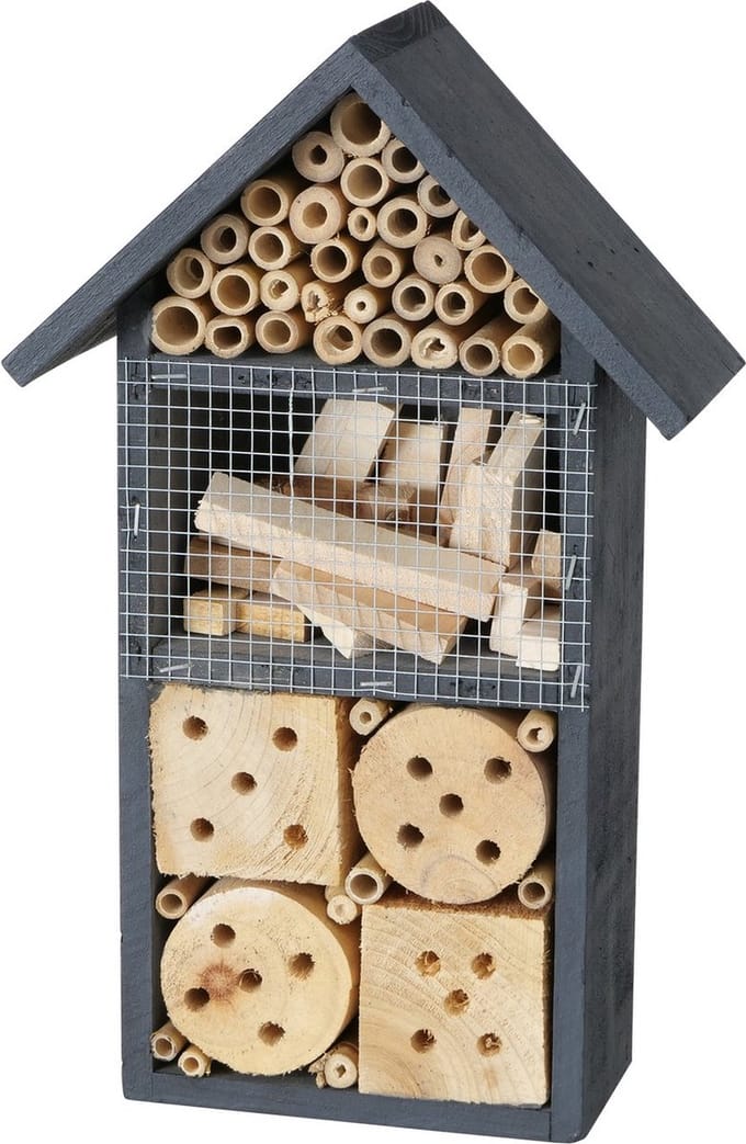 Insecten Hotel - 20x10x33cm - Hout - Zwart