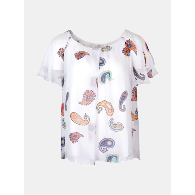 Mucho Gusto Blouse elba wit met multicolor paisley