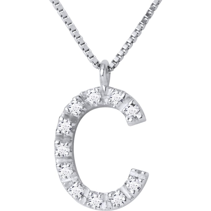 Collar ABC Diamonds 0.06 Cts letter "C" 18K wit