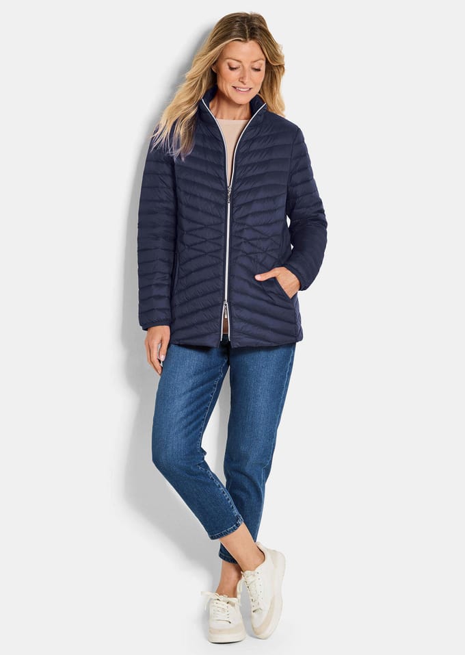 Donsjack met elegant stiksel - marine - Gr. 24 van Goldner Fashion