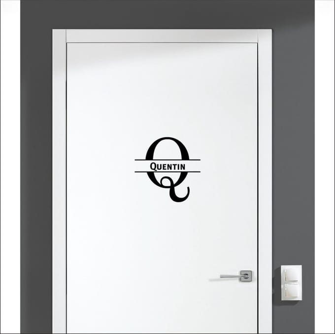 Deursticker Met Naam -  Quintin - Zwart