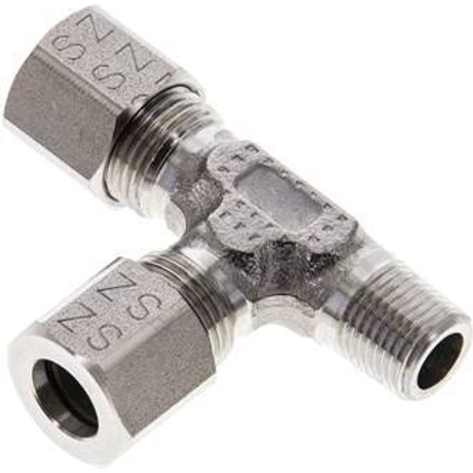 8LL & R1/8'' RVS L-vorm Snijringkoppeling Buitendraad 100bar ISO 8434-1