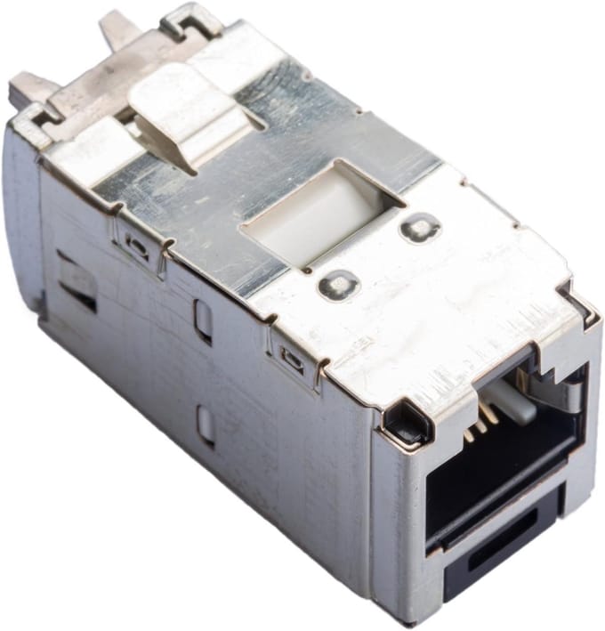 Netwerk Jack Module - RJ45 Connector Ethernet Adapter - Netwerk Installatie - Afgeschermde 10 Gigabit Connectie - Cat 6A - Grijs