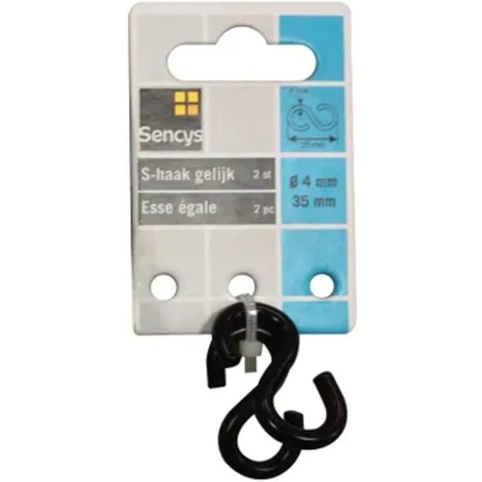 Sencys S-haak - Staal - Gelijk - Diam. 4x35mm