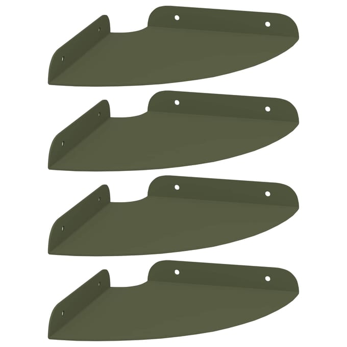 vidaXL - Hoek - Plank - 4 - st - Olijf - Groen - 18 - x - 18 - x - 2 - cm