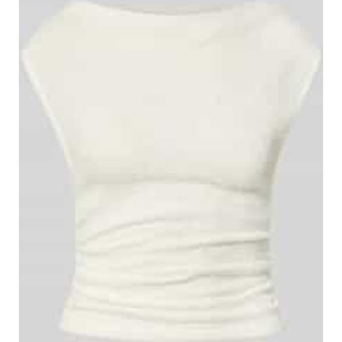 Top in bouclé-look met boothals