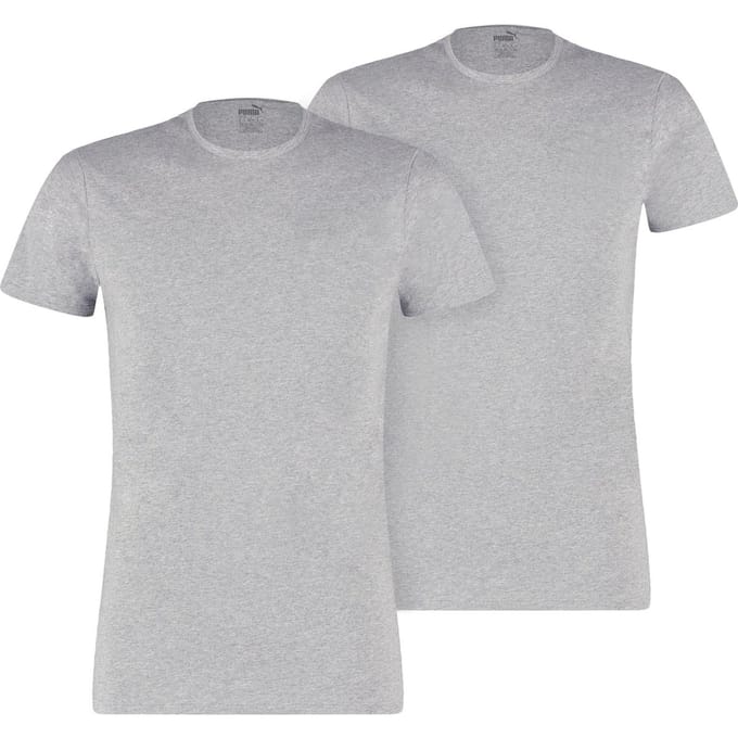 Puma Maat M Set van 2 Basic Crew T-shirts Heren herenondershirt met ronde hals