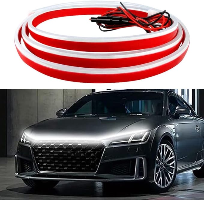 Flexibele LED Lichtstrip voor Motorkap - 180cm Wit Dagrijverlichting 12V