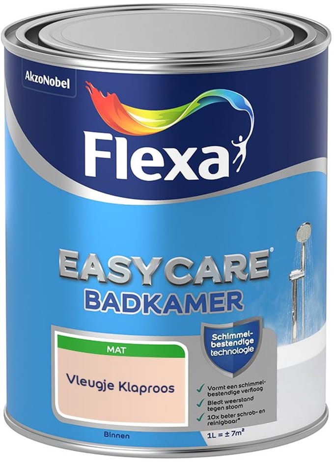 Flexa - Easycare Badkamer - Vleugje Klaproos - Mengverf - 1 L
