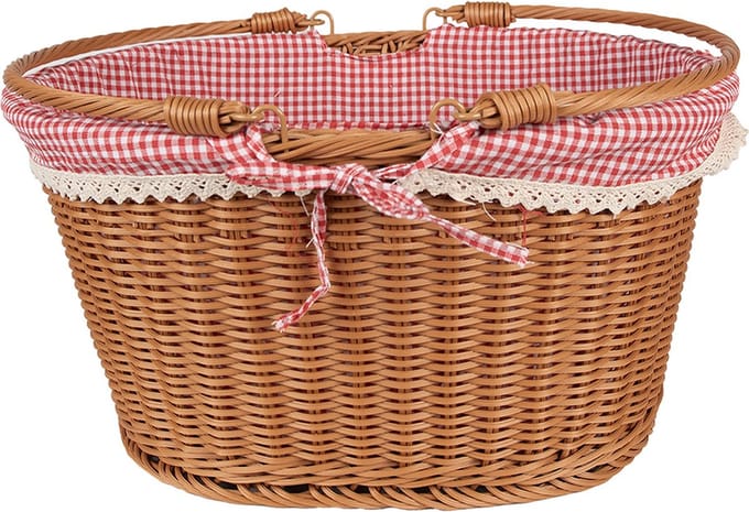 Clayre & Eef Mandje met Hengsel 38x30x21 cm Bruin Kunststof