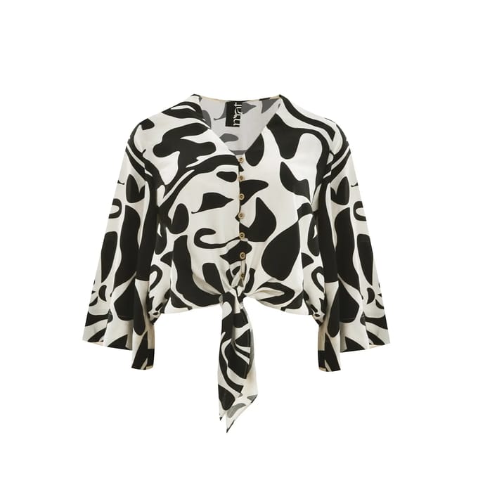 Dames viscosebedrukte blouse Mat Fashion