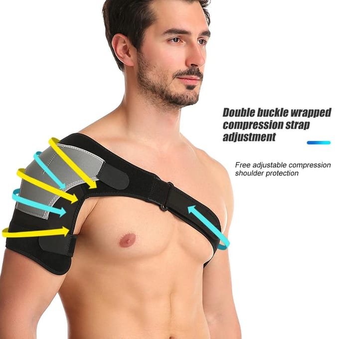 Attelle d'épaule pour coiffe des rotateurs Soulagement de la douleur Support Manchon de compression Enveloppement Pour la stabilité la récupération beige