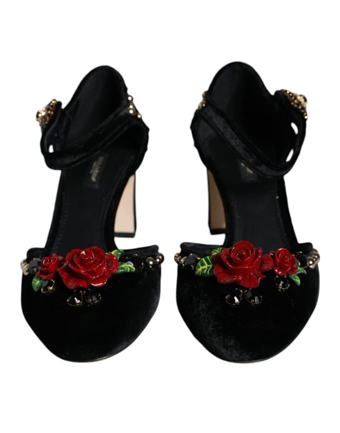 Roze Pumps Fluwelen Hakken Blokhak