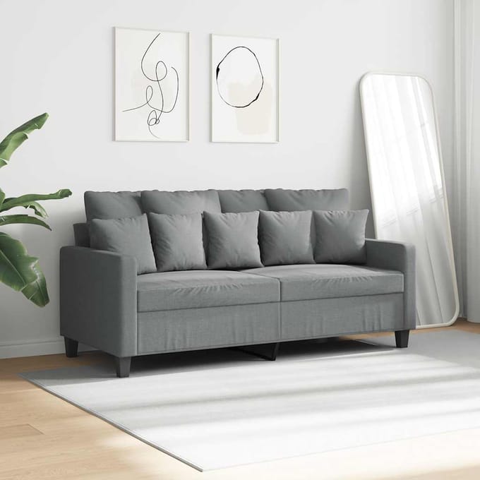 vidaXL - Tweezitsbank - 140 - cm - stof - lichtgrijs