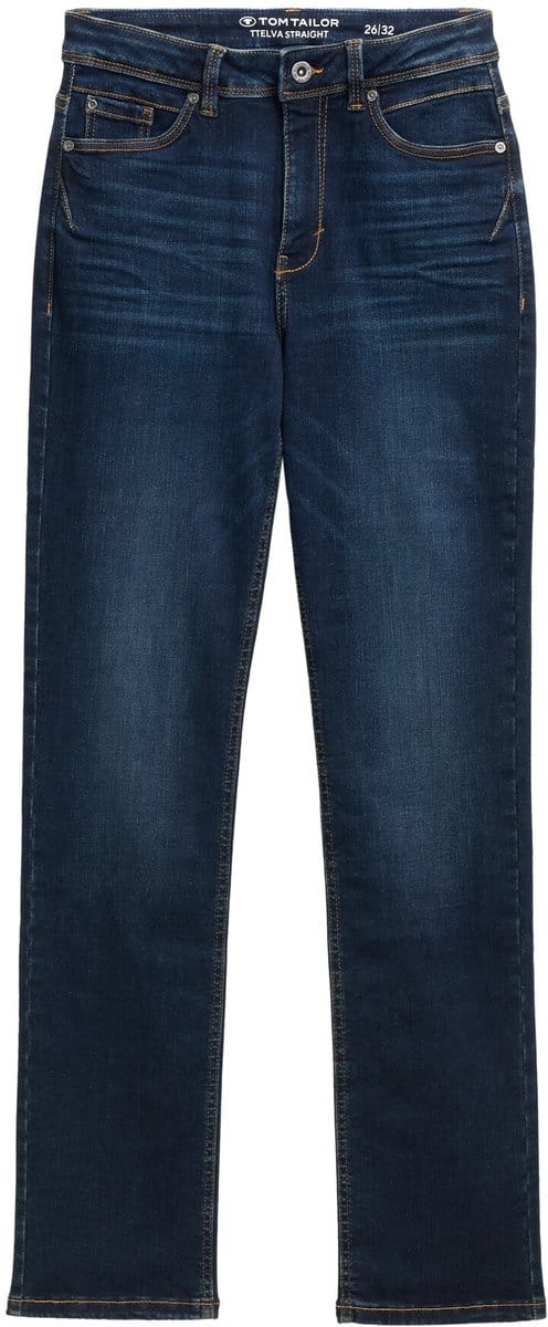 Tom Tailor - TTELVA STRAIGHT High Waist Jeans - Maat 28/30 - Clean Dark Stone Blue Denim