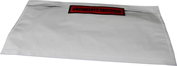 100 stuks - Paklijstenveloppen DL - 228 x 120 mm - documents enclosed