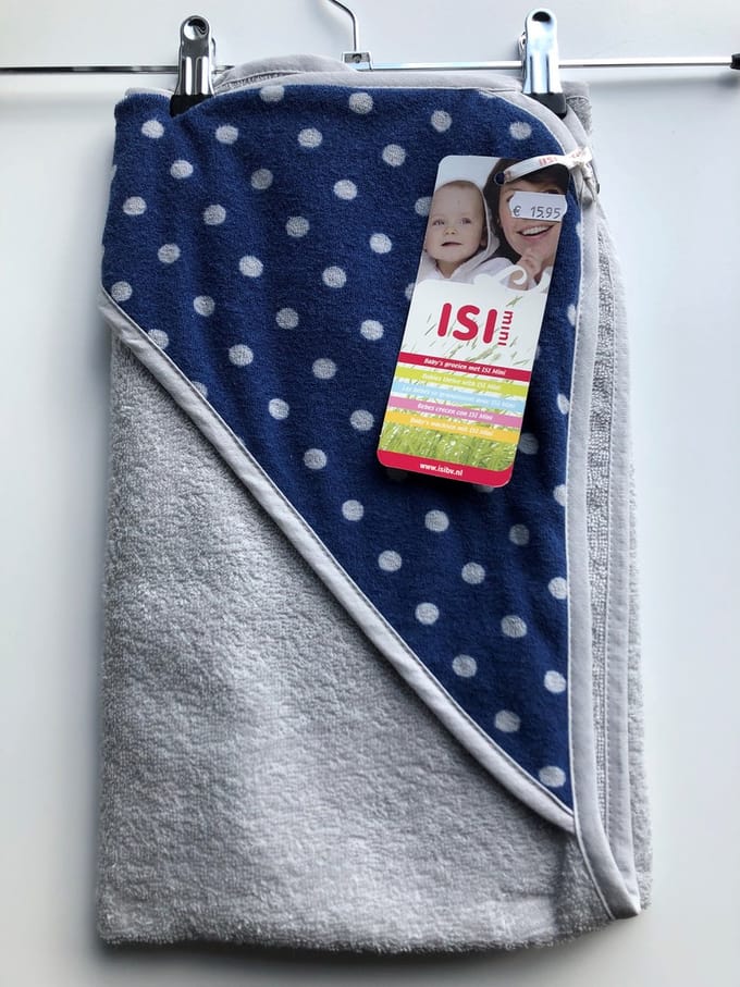 ISI Mini - Badcape - 80x80 - Blauw/grijs