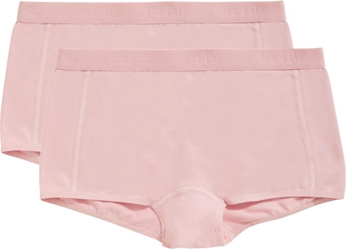 Ten Cate Basics organic cotton stretch shorts ash pink 2 pack voor Meisjes | Maat 146/152