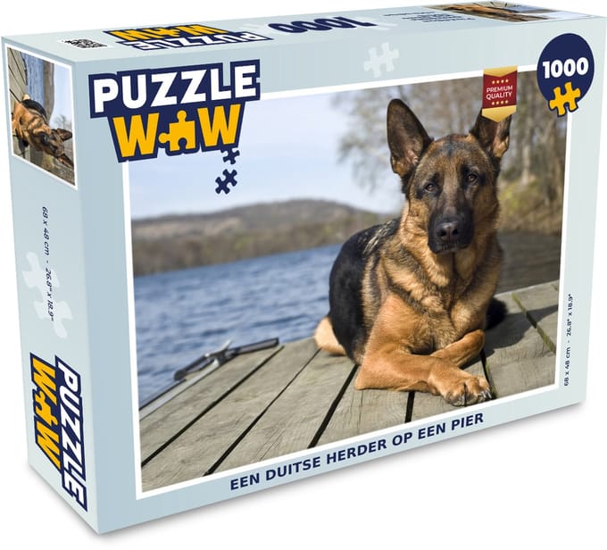 Puzzel Een Duitse Herder op een pier - Legpuzzel - Puzzel 1000 stukjes volwassenen