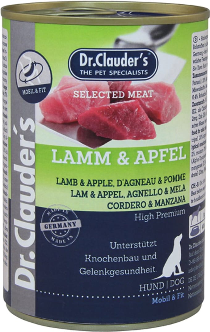 Dr Clauder's Best Choice Hond Geselecteerd Vlees 6x400g - Lam & Appel