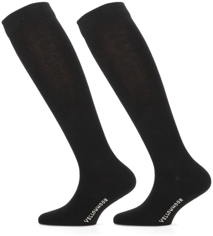 Kniekousen van katoen - Black - 35-38 - 2 paar