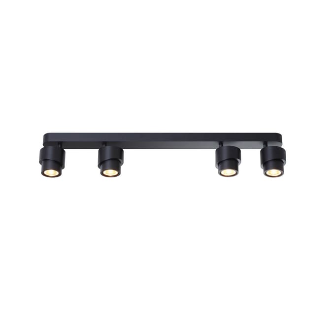 Escale LED-spot BRUSH, zwart, 70 cm, 4-lamps, metaal, dimbaar, 2.700 K