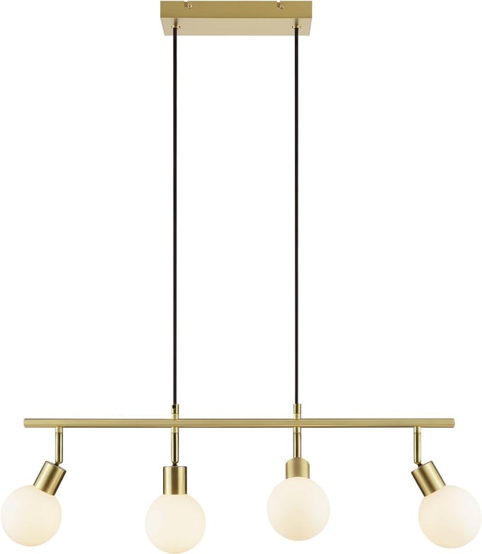 Brilliant Jorge - Hanglamp - 4-lichts - G9 max 4x10W - Geborsteld messing/Wit
