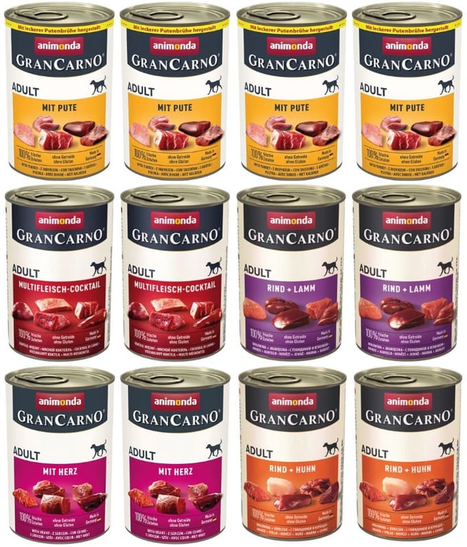 Animonda Grancarno - Honden Natvoer - Mix Smaken - 12x400g