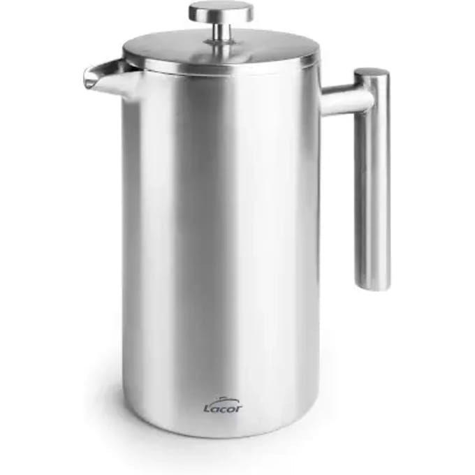 RVS cafetière met perssysteem Lacor