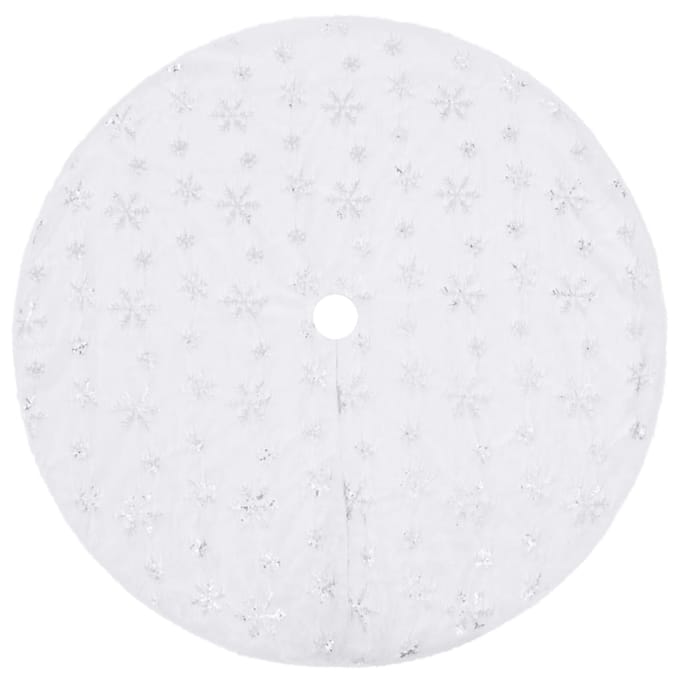 vidaXL - Luxe - Kerstboomrok - Wit - 90 - cm - Imitatiebont