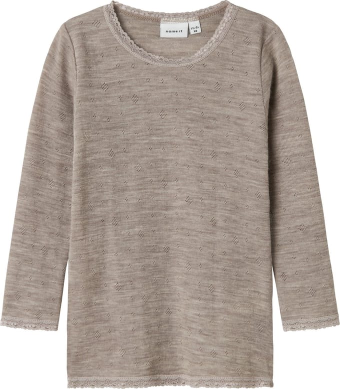 NAME IT - NMFWANG WOOL NEEDLE LS TOP SOLID NOOS - Meisjes - Lange mouwen shirts