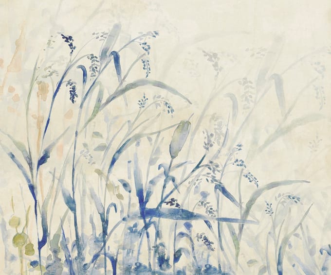Fotobehang - Aquarel-Field 300x250cm - Vliesbehang