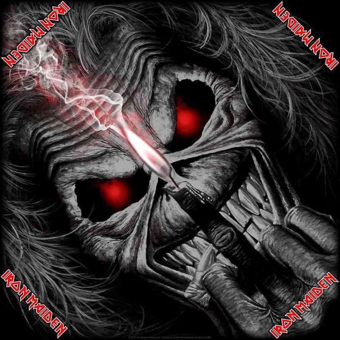Iron Maiden - Eddie Candle Finger Bandana - Zwart