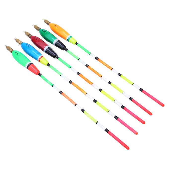 5PCS Flotteur de Pêche en Bois de Balsa Multicolore Bobber Indicateur de Touche Équipement de Pêche(3+2g ) 3+2g
