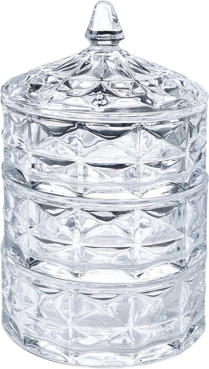 Clayre & Eef Voorraadpot Deksel Ø 13x23 cm Transparant Glas