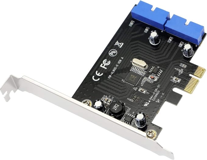 USB 3.0 kaart - Interne poorten adapter - Computer uitbreiding - Vier poorten - PCIe interface