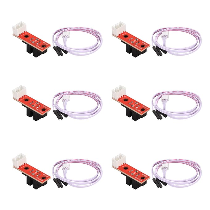 6 Set Optische Eindstop Gevoelig Geluidsvrij 3D Printer Mechanische Optische Eindschakelaar Eindstop 5V white