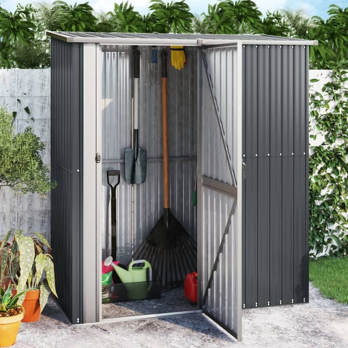 vidaXL - Tuinschuur - 180,5x97x209,5 - cm - gegalvaniseerd - staal - antraciet