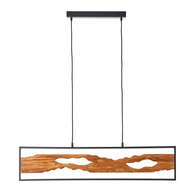Brilliant Chaumont - Hanglamp - LED 20W - 2300lm, 3000K - Zwart/Hout