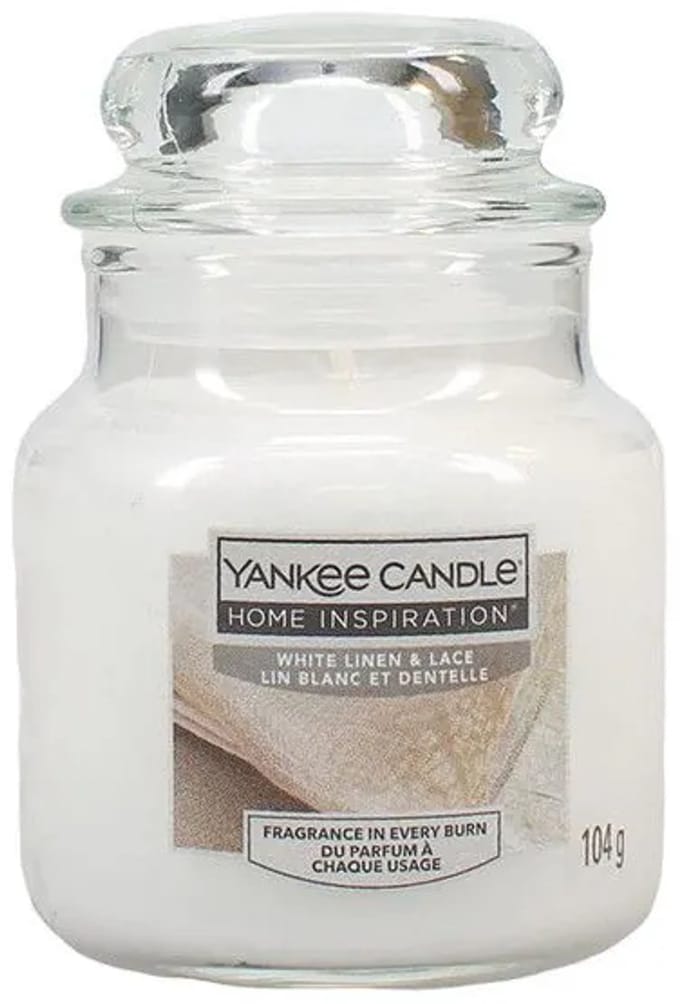 YANKEE CANDLE HOME INSPIRATION WHITE LINEN & LACE GEURKAARS 104 GRAM