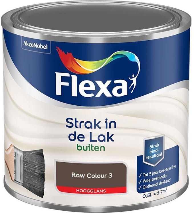 Flexa - Strak In De Lak Buitenlak Hoogglans - Raw Colour 3 - Mengverf - 500 Ml