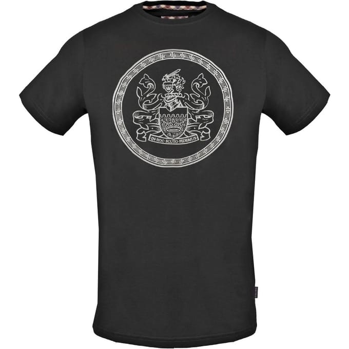 Aquascutum Circle Aldis-logo zwart T-shirt