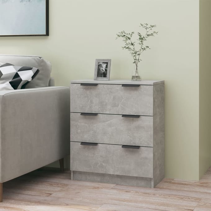 vidaXL - Dressoir - 60x30x70 - cm - bewerkt - hout - betongrijs