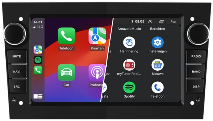 Autoradio voor Opel Astra | Corsa | Zafira | 2000 t/m 2013 | Android 13 | 1GB + 32GB | 4-Core processor | Denago | 2025 model Bluetooth & Wifi