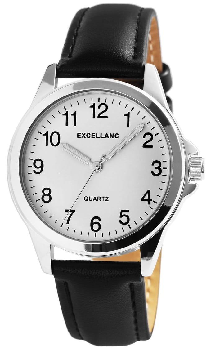 EXCELLANC Herenhorloge imitatieleer Mineraalglas