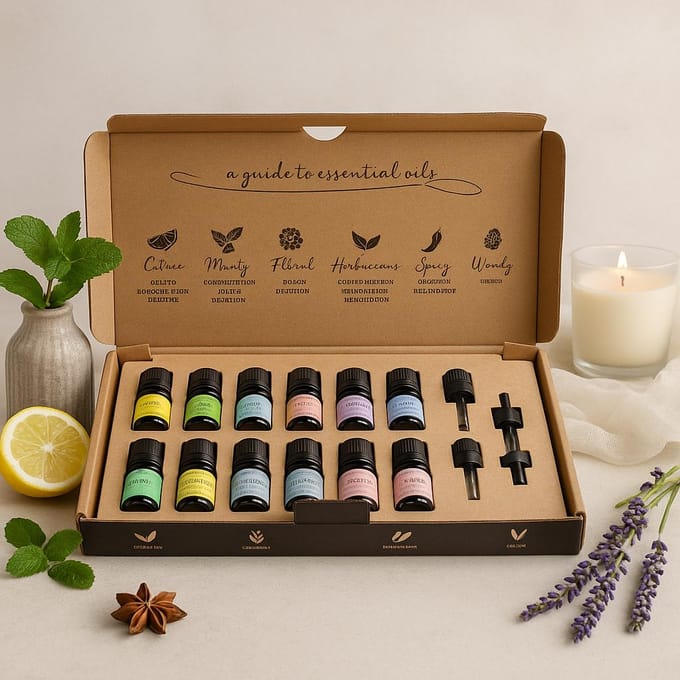 Etherische Oliën Starters Set - Starters Set van 12 Oliën - 5ml - Essentiële Oliën Set Aromatherapie