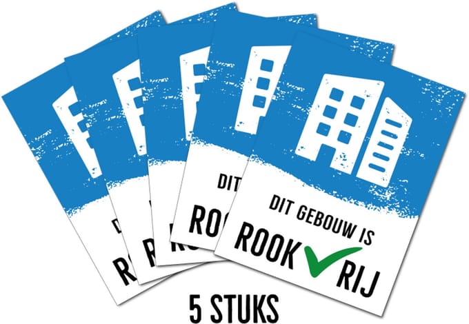 Dit Gebouw is ROOKVRIJ - Bord 15x20 cm - 5 stuks - Forex