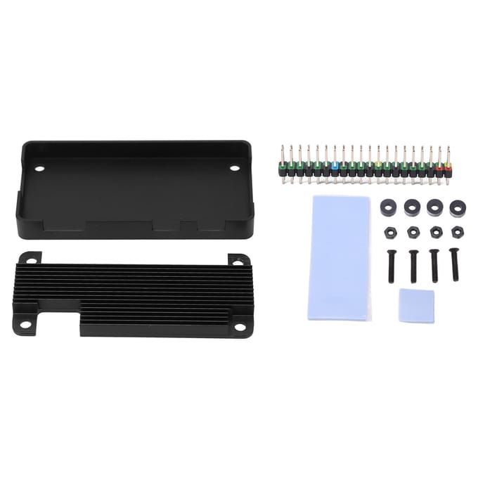 Behuizing van aluminiumlegering met koellichaam, passieve koeling, pin header voor Raspberry Pi Zero