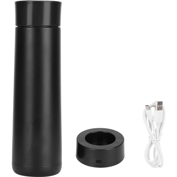 Slimme Waterfles Touch Temperatuurweergave Getimede Herinnering USB Stroomaansluiting Vacuüm BekerZwart zwart