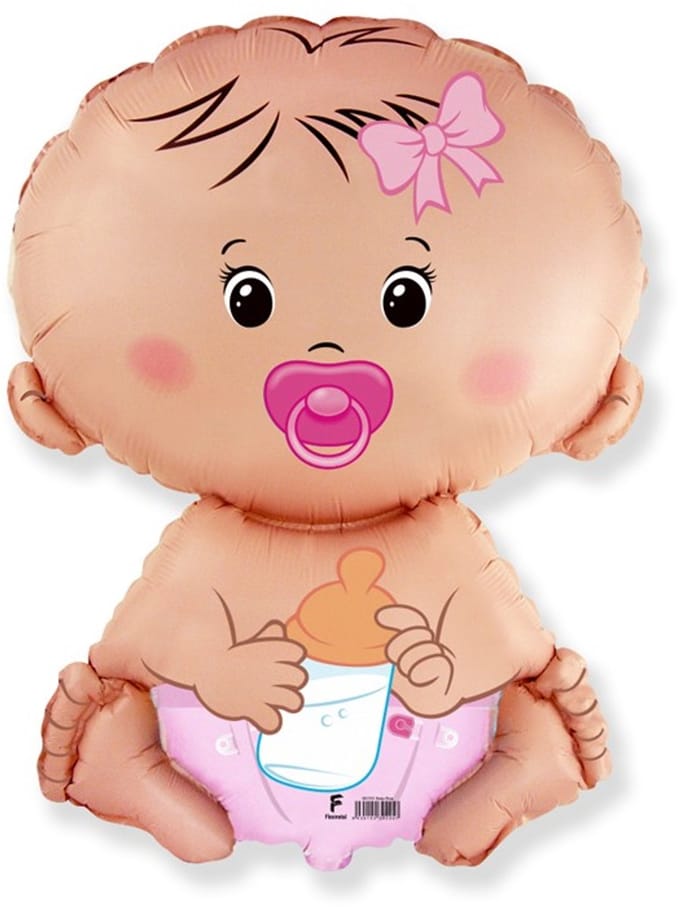 Folieballon 67 x 46 cm meisje Babyroze.